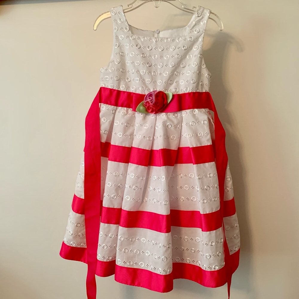 Sweet Heart Rose Pink and White Formal Dress with Elegant Design